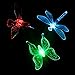 voona Solar Stake Lights Outdoor Garden 3-Pack Color Chaning LED Lights with Clear Butterfly Dragonfly Hummingbird Stake Mixed for Outdoor Garden Pathway Lawn Yard Decoration (Stake Lights)
