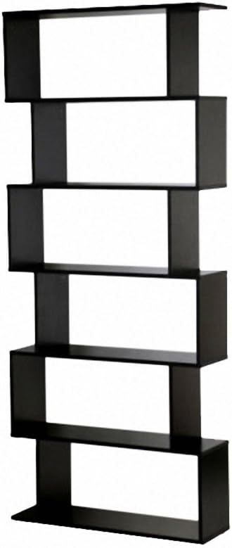 Nice 6 Tier Bookcase Tall Bookshelf Bookcase Big Bookshelves Storage Shelving (Black)
