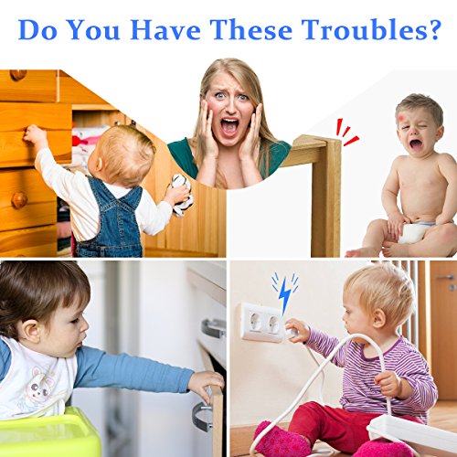 Cabinet Locks Child Safety [UPGRADED] 49Pcs Magnetic Invisible Design Baby Proofing, No Tools Drilling, Baby Proofing Cabinets For Doors, Cabinet, Drawers, Appliances, Toilet Seat, Fridge and Oven