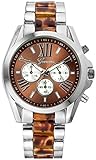 Fanmis Roman Numeral Silver Plated Metal Nylon Link Analog Disply Watch - Brown