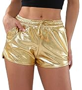 POSHDIVAH Metallic Shorts for Women Hot 