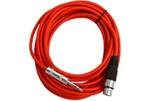 Seismic Audio - SATRXL-F25Red - 25 Foot Red XLR Female to 1/4 Inch TRS Patch Cable Snake Cords - Balanced