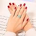 CiNily Silver Green Fire Opal Emerald Women Jewelry Gemstone Ring Size 5-12 (8)