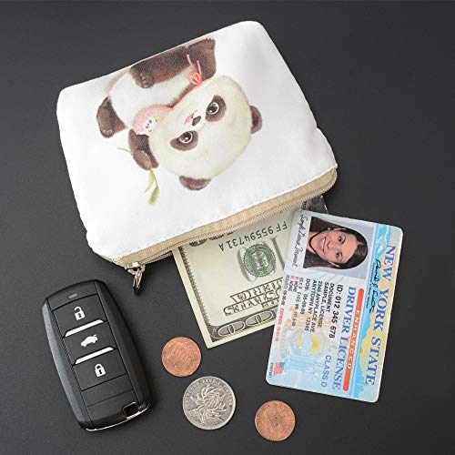Women and Girls Cute Fashion Coin Purse Wallet Bag Change Pouch Key Holder (Baby Pandas)