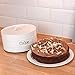Harbour Housewares Industrial Cake Storage Tin with Dome - Vintage Style Steel Display Stand Plate with Cover - Cream