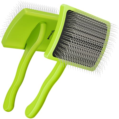 Pecute Slicker Brush for Dogs, Smoothing Brush for Dogs, Doodle Brush Professional Grooming Volumizes Detangler, Knots Detangler for Goldendoodle, Poodle (25mm, L)