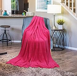 FOHOG Collection Fleece Blanket Hot Pink Red Small
