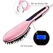Hair Straightener Brush Anti Static Ceramic Heating Detangling Hair Brush Faster Straightening Styling Tools Hair Straightening Iron Pink Color