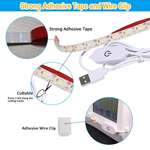 Amazing power Bright Sewing Strip Light with Touch Dimmer Cold White 6500K