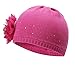 Tou Baby Girl's Winter Flower Hats Diamante Princesses Hats Crochet Caps 1-7t (1-2T, Red)