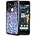 Caka Google Pixel 2 XL Case, Google Pixel 2 XL Glitter Case Starry Night Series Luxury Fashion Bling Flowing Liquid Floating Sparkle Girly Soft TPU Black Case for Google Pixel 2 XL (Blue Purple)