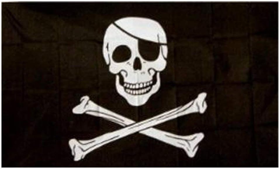 3XSpecial Offer.Jolly Roger Pirate Flag (with Patch) 5ft x 3ft