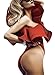 Women Summer Irregular Ruffles Sleeveless One Piece Bodysuit Leotards Rompers (S, Red-2)