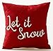 Happy Winter Simple Letters Baby It's Cold Outside Snowflake Ball In Red Merry Christmas Cotton Linen Throw Pillow Case Personalized Cushion Cover Decorative For Sofa Living RoomSquare 18 X 18 Inches