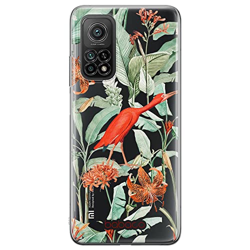 BABACO Funda para teléfono móvil de ERT Group para Xiaomi MI 10T 5G / MI 10T Pro 5G Original y con Licencia Oficial diseño Flowers 049, parcialmente Transparente