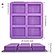 YGEOMER Silicone Soap Mold, 2pcs 6-Cavity Square and Oval Baking Molds for Making Soaps, Ice Cubes, Jelly (Purple & Pink, Square & Oval)