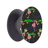 Pop! Collapsable Expanding Phone Grip Stand for All SmartSmartphones and Tablets + Car Clip Combo Pack: Fuse Flamingo Color