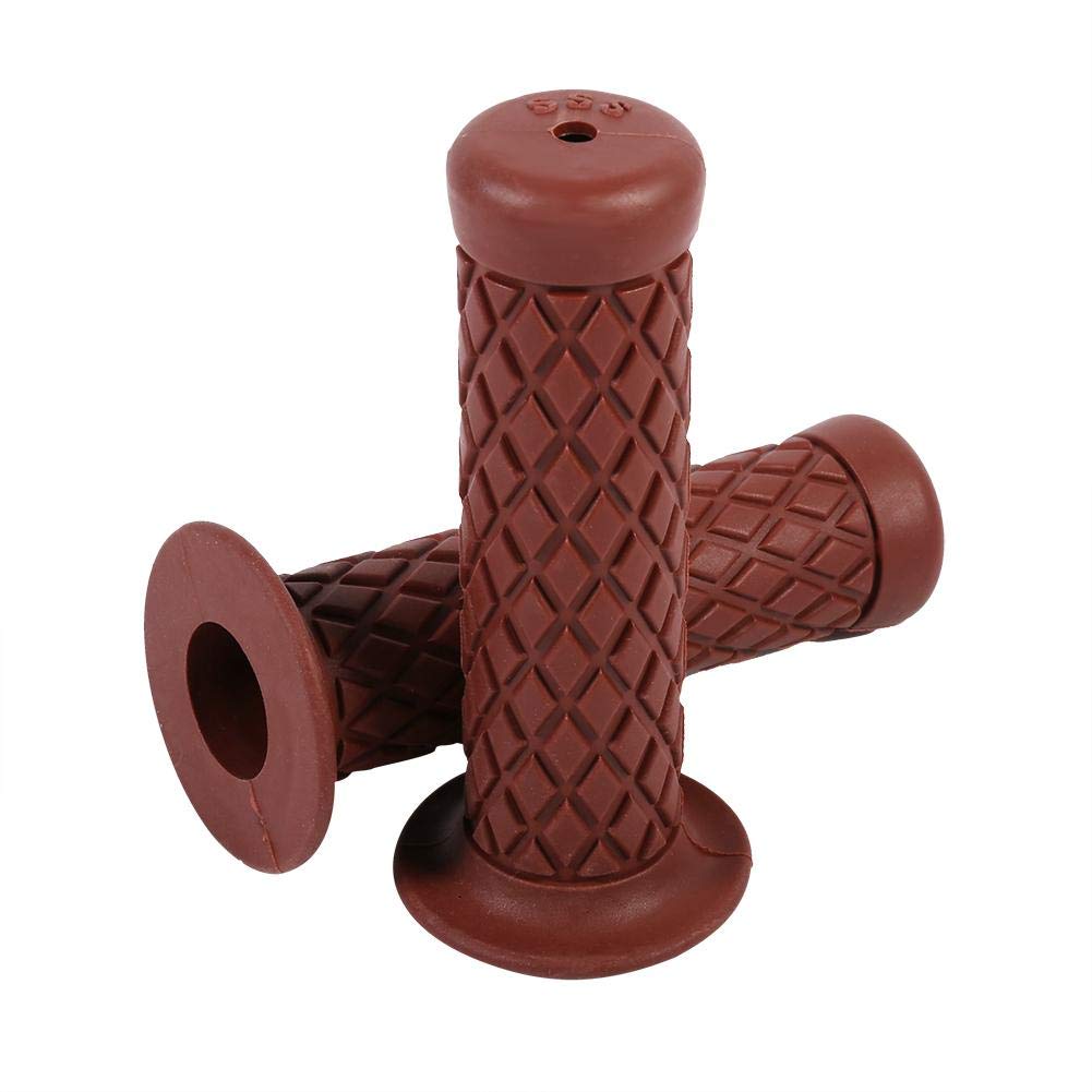 2 x Motorcycle Grips, Keenso Universal Motorcycle Handlebars 7/8 22 mm Non-Slip Gel Hand Grips Bar End for Engine, Dirt Bike Rubber (Brown)