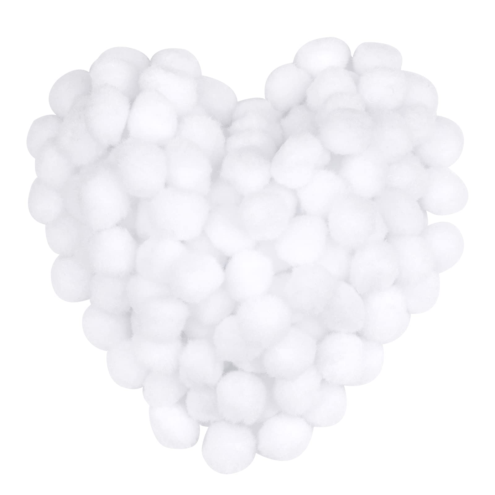 Photo 1 of 150 Pieces Pom Poms, 1 Inch White Craft Pom Poms, Fuzzy Pompom Puff Balls, Small Pom Pom Balls for DIY Arts Crafts Projects, Home Decorations