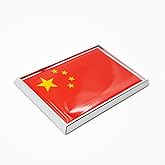 Perdecor China Flag Sticker Emblem Decal Chinese Car Chrome Flags, 2 Pack, 3 x 2 inches