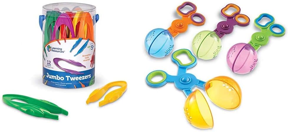 Learning Resources Jumbo Tweezers, LER1963,Multi & Learning Resources Handy Scoopers