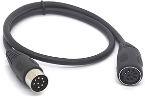 PIIHUSW 8 Pin Din Speaker Cable Extension, 3 Meter, Black, Audio Cable for Bang & Olufsen B&O, BeoLab, PowerLink Mk2, Kenwood & Alpine M-Bus CD Changer