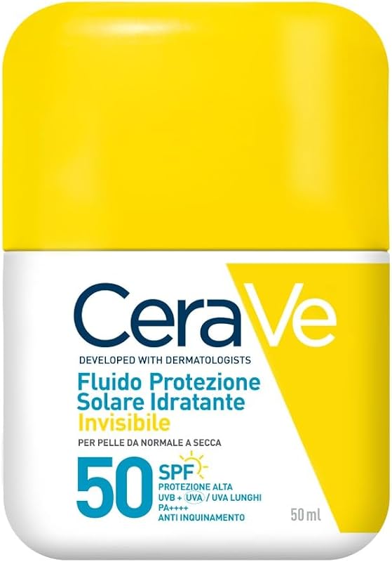 Fluido Viso Idratante Invisibile SPF50, Pelli Normali e Secche, 50ml