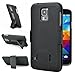 Encased Galaxy Note 4 Belt Case Holster Clip, Ultra Thin DuraClip (Combo Shell with Phone Holder) Slim Fit Protective Hard Cover for Samsung Note 4 (Rubberized grip) Black