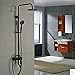 Votamuta Matte Black Shower System Shower Faucet Set 8 Inch Round Shower Head with Handheld Spray Shower Faucets Sets Complete Rough-in Valve and Trim Kit Included