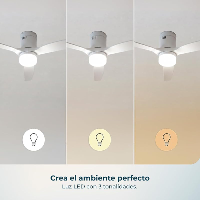 Ventilador de teto Aero 4600 Arctic White & White com luz