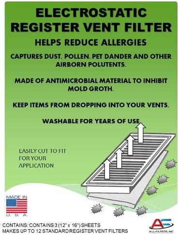 Washable Electrostatic Register Vent Air Dust Filters