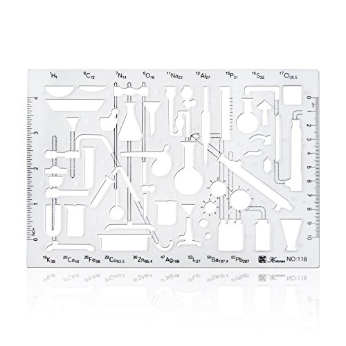 UPC 709112918905, Clear Plastic School Chemistry Lab Laboratory Chemical Engineering Equipment Symbols Drawing Template Stencil