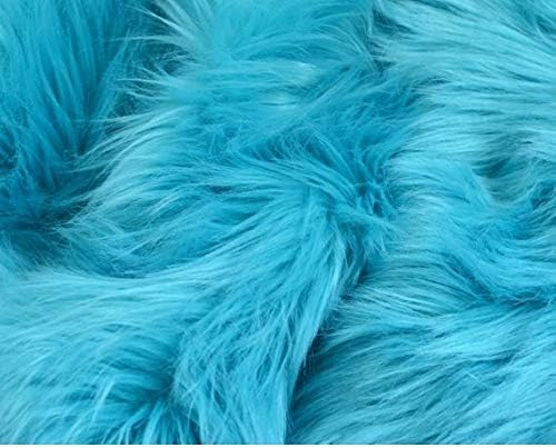 Luxury Faux Fur Fabric Piece for Crafting/Photo Prop Backdrop/Basket Filler/Fursuit (Teal Blue, 30x36 inches)