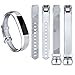 Vancle Bands Replacement for Fitbit Alta HR and Fitbit Alta (3 Pack), Newest Sport Replacement Wristbands with Secure Metal Buckle for Fitbit Alta HR/Fitbit Alta (Silver Gray Fuchsia, Large)