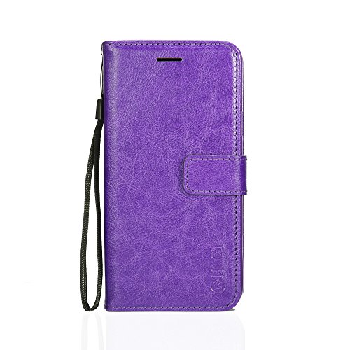 Samsung Galaxy S9 Plus Case, HLCT PU Leather Case, with Soft TPU Protective Bumper, Built-in Kickstand, Cash and Card Pockets (Purple)