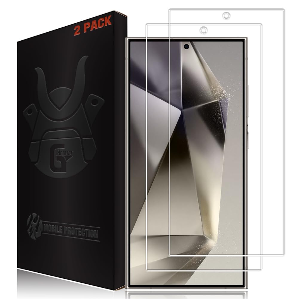 G-Armor 2 Pack Ultra Clear Glass Screen Protector for Samsung Galaxy S24 Ultra (6.8-inch) - Lifetime Replacement, 9H Tempered Glass, Scratch Resistant, Phone Case Compatible
