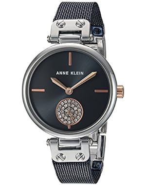 Women's Quartz Metal and Stainless Steel Dress Watch, Color:Blue (Model: AK/3001BLRT)