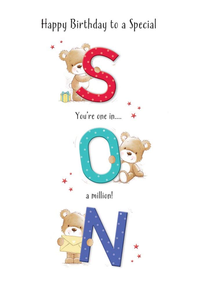 Piccadilly Greetings Cute Birthday Card Son - 9 x 6 inches