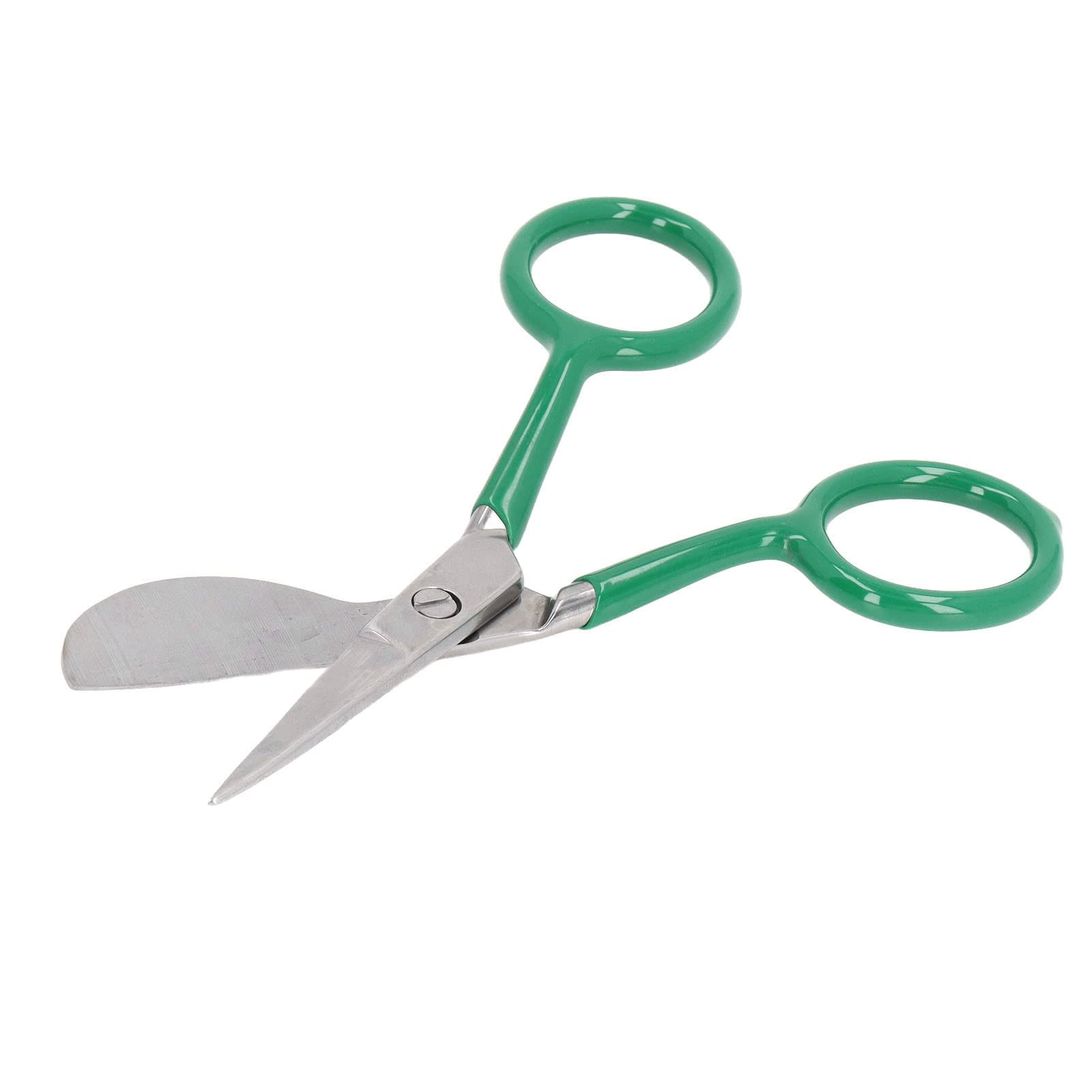 Carpet Pile Scissors, Duckbill Napping Shears Mini Portable Stainless Steel Scissors Carpet Trimmer Tufting Duckbill Applique Scissors (Green)