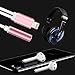 iphone 7 adapter, 2 in 1 lightning cable charge and headphone (Rose Gold)