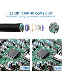 ROTEK   Cámara de inspección semirrígida con endoscopio inalámbrico WiFi, IP68, impermeable, 2 megapíxeles, 1080p, FHD, cámara de serpiente con 6 ledes, compatible con iPhone, iPad, teléfono Android, tableta y PC