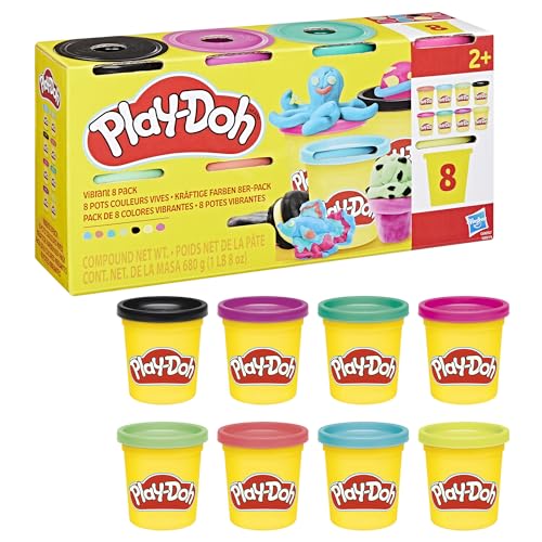 8 Couleurs Vives, Pots de pâte à Modeler de 85 g