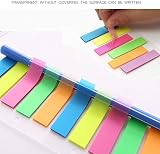 DDSHUN 980 Pcs Colored Sticky Notes Flags 7 Color Index Tabs Neon Transparent view 3