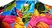 Funky Hawaiian Shirt For Men Short Sleeve Front-Pocket Big Flower Lightblue