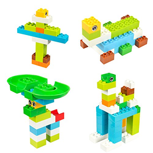 Victostar Marble Run Building Blocks Construction Toys Set Puzzle Race Track for Kids 73 Pieces