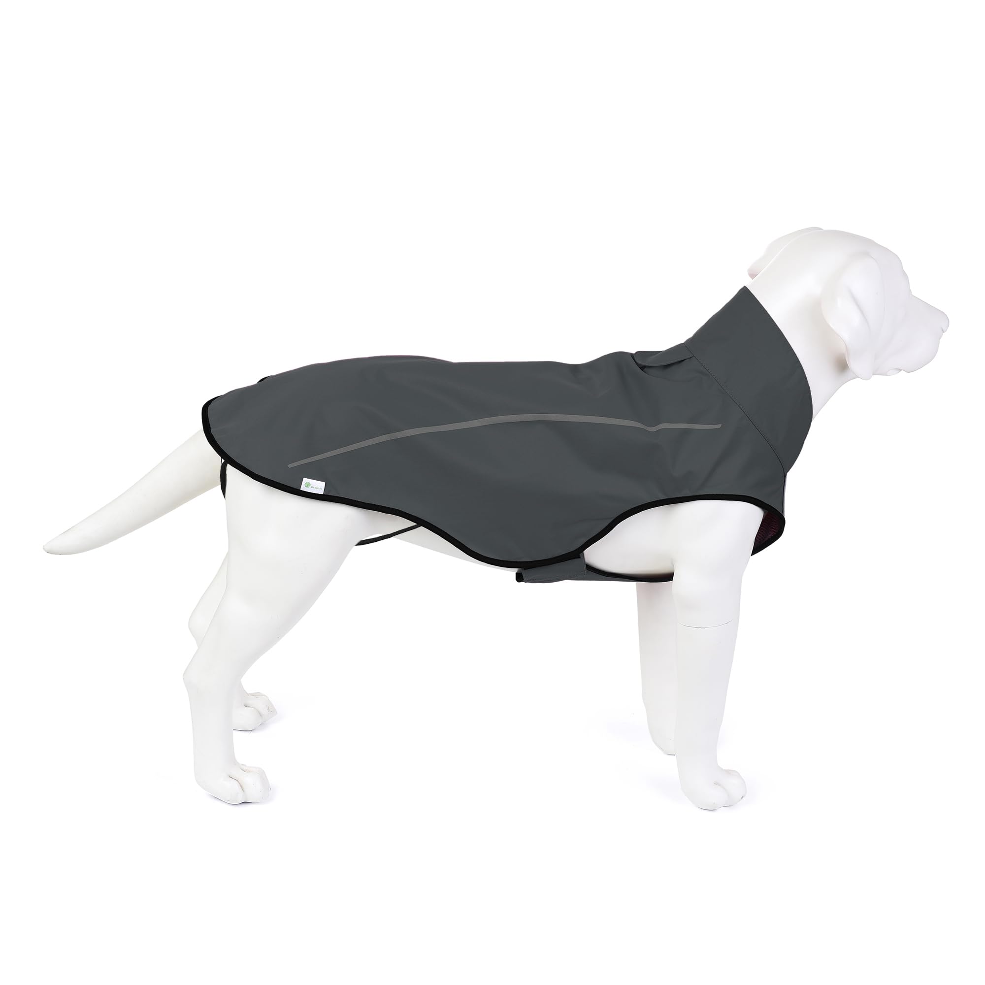 Mile High Life | Dog Raincoat | Adjustable Water Proof Pet Clothes | Lightweight Rain Jacket with Reflective Strip | Easy Step in Closure (XXS,Gray) — image 1