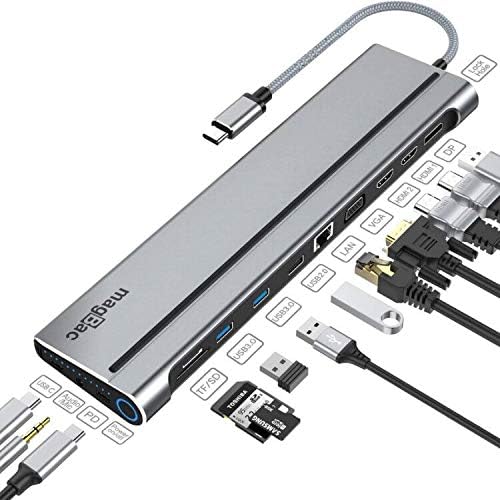 USB C Docking Station Dual Monitor, USB C to Dual HDMI, Displayport,VGA
