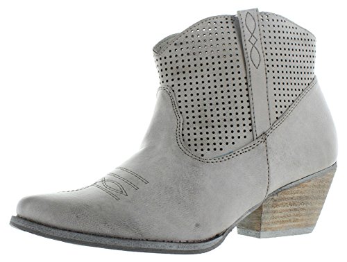 Very Volatile Women's Mishka Western Boot, Grey, 7.5 B US