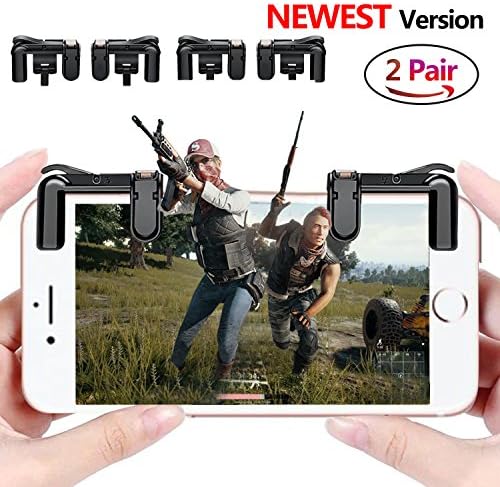 PUBG Mobile Game Controller Sensitive Shoot and Aim Keys L1R1 Trigger Buttons for PUBG/Knives Out/Rules of Survival, Support Both Android and IOS System (2 Pair)