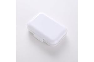 Single Pack White Cute Pill Case - Compact Travel Pill Organizer for Purse, Pocket | Portable Medicine Container for Vitamins